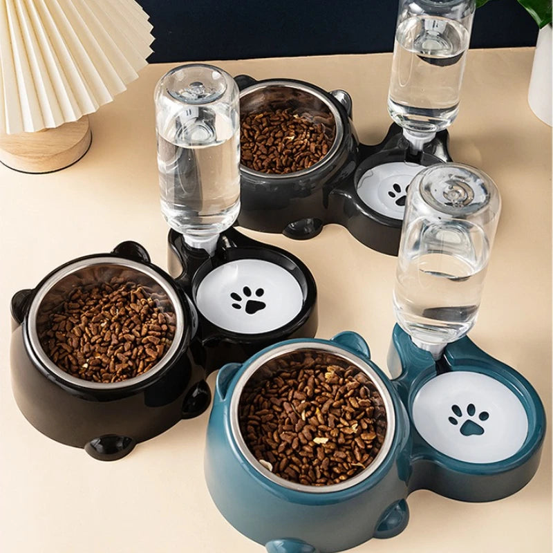 Pawora Futter- & Wasserspender für Katzen und kleine Hunde – Napf-Set ohne Batterie
