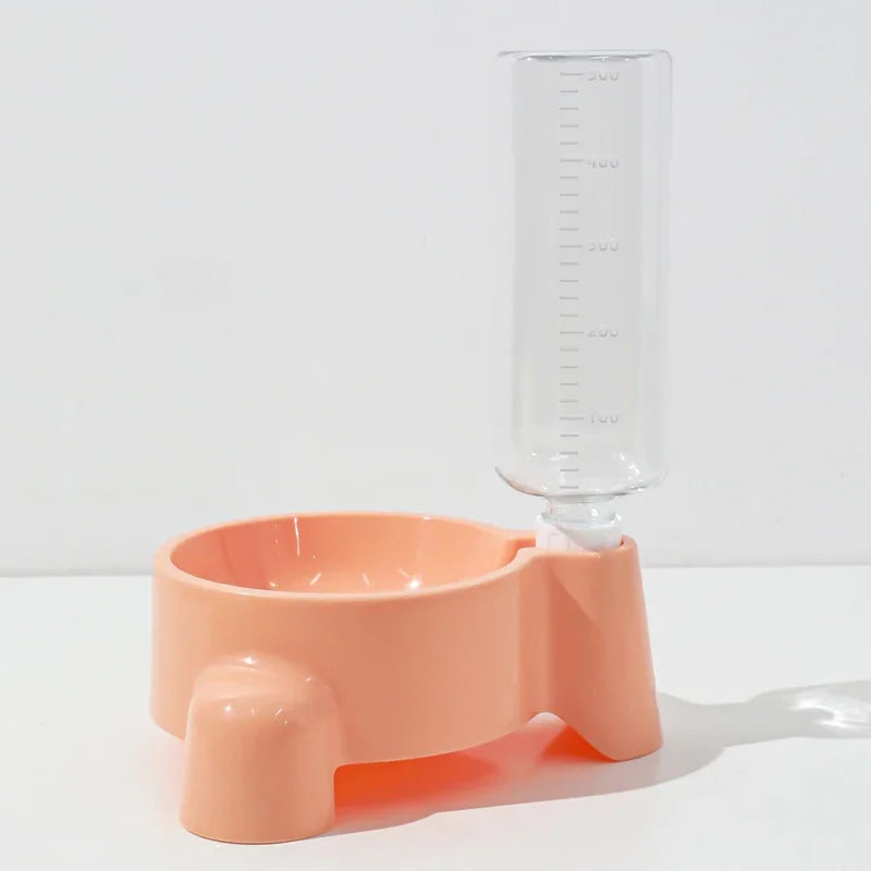 Pawora Trinknapf mit Wasserflasche – Automatischer Wasserspender für Katzen & kleine Hunde