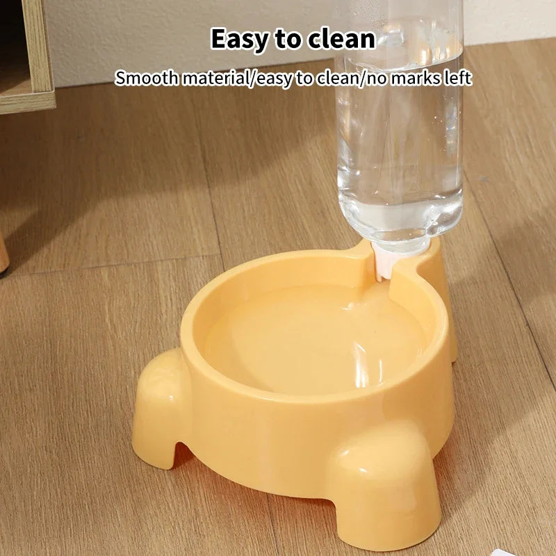 Pawora Trinknapf mit Wasserflasche – Automatischer Wasserspender für Katzen & kleine Hunde