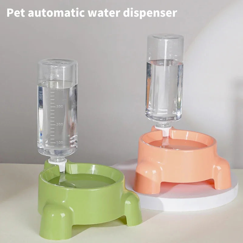 Pawora Trinknapf mit Wasserflasche – Automatischer Wasserspender für Katzen & kleine Hunde