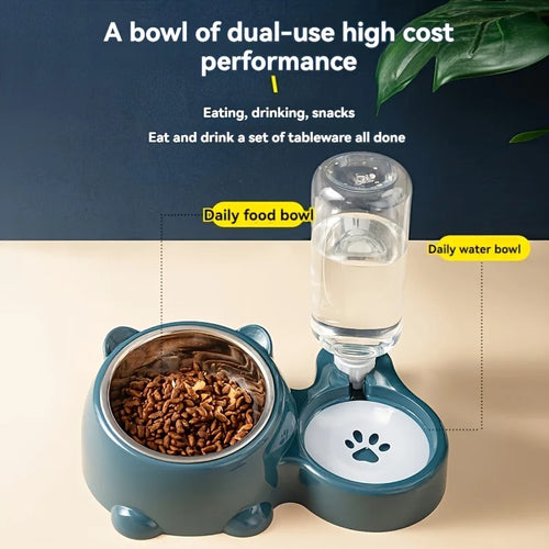 Pawora Futter- & Wasserspender für Katzen und kleine Hunde – Napf-Set ohne Batterie