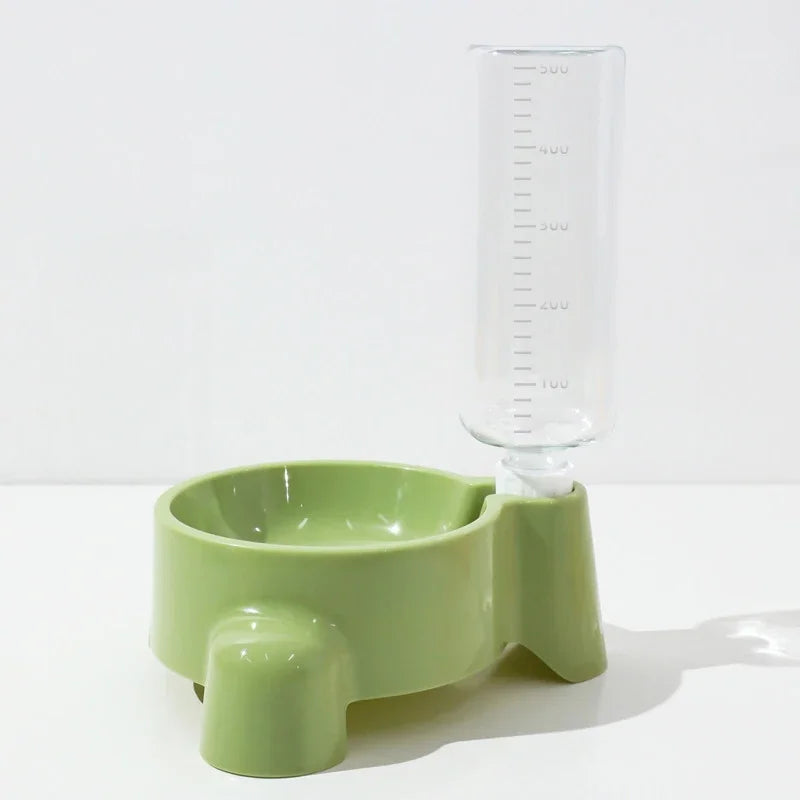 Pawora Trinknapf mit Wasserflasche – Automatischer Wasserspender für Katzen & kleine Hunde